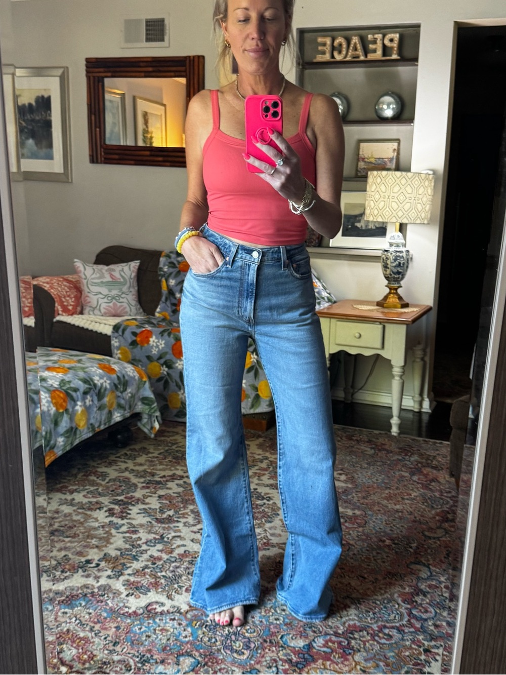 Levi's Light Blue High-Rise Wide-Leg Jeans